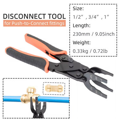 Push-Fit Disconnect Tong Tool for Easily Removing Push-to-Connect