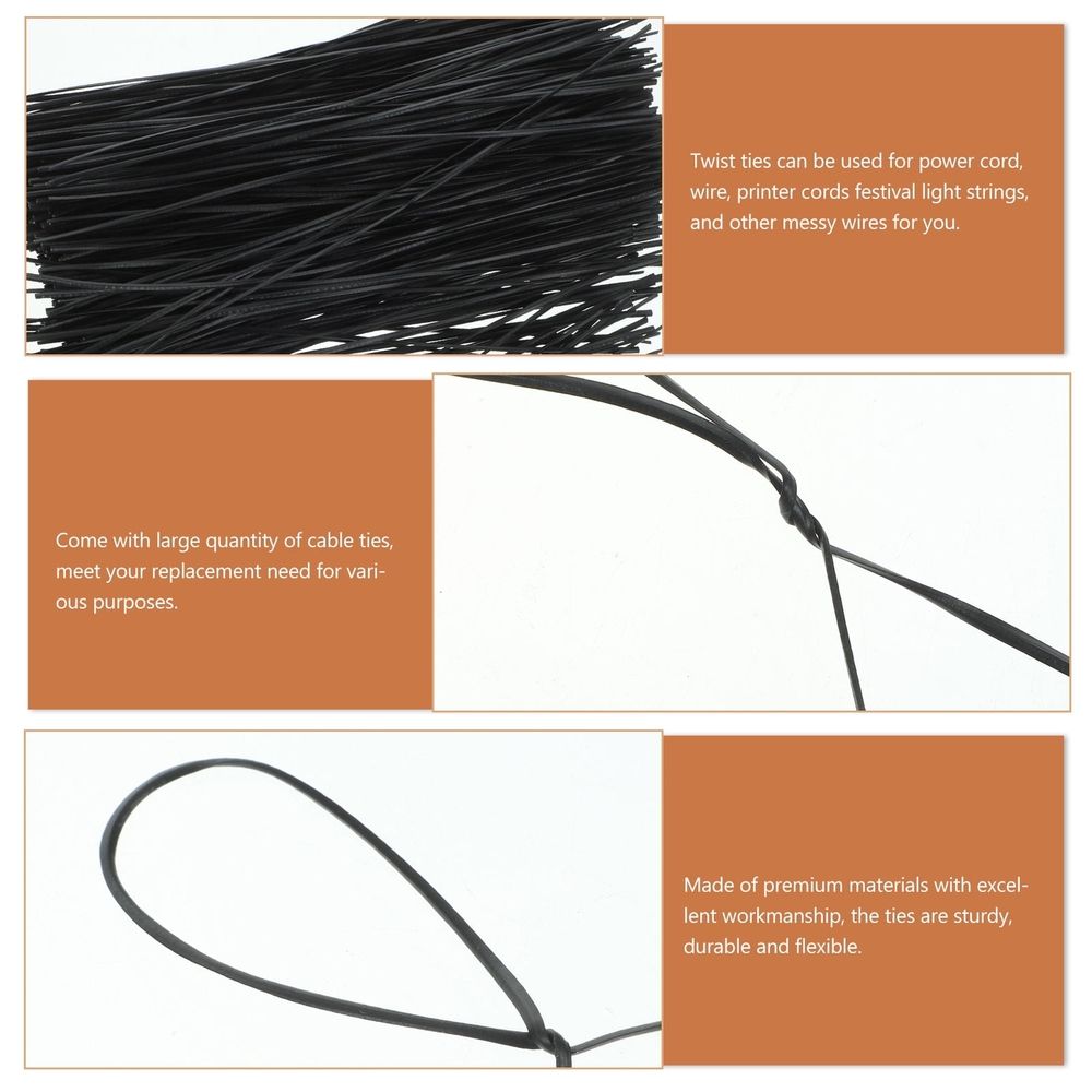 1000- Black Reusable Cable Ties for Garden, me Organization, Cord Management, and Tool Bundl