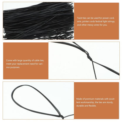 1000- Black Reusable Cable Ties for Garden, me Organization, Cord Management, and Tool Bundl