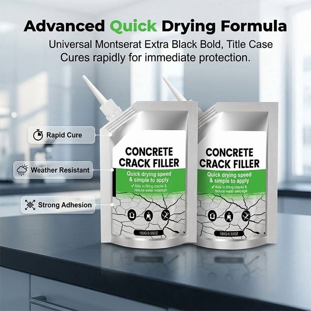 Concrete Crack Sealant 100ml, Waterproof Repair Filler, Quick Dry Agent for Outdoor Driveway and Patio Surfaces