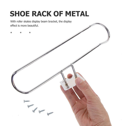Space-Saving Plated Silver Iron Skate Stand for Ice and Roller Skates