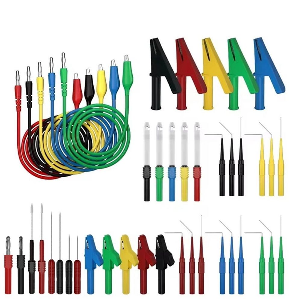 43Pcs Multimeter Test Lead Kit with 4MM Banana Plug, Alligator Clip, and Wire Piercing Probes