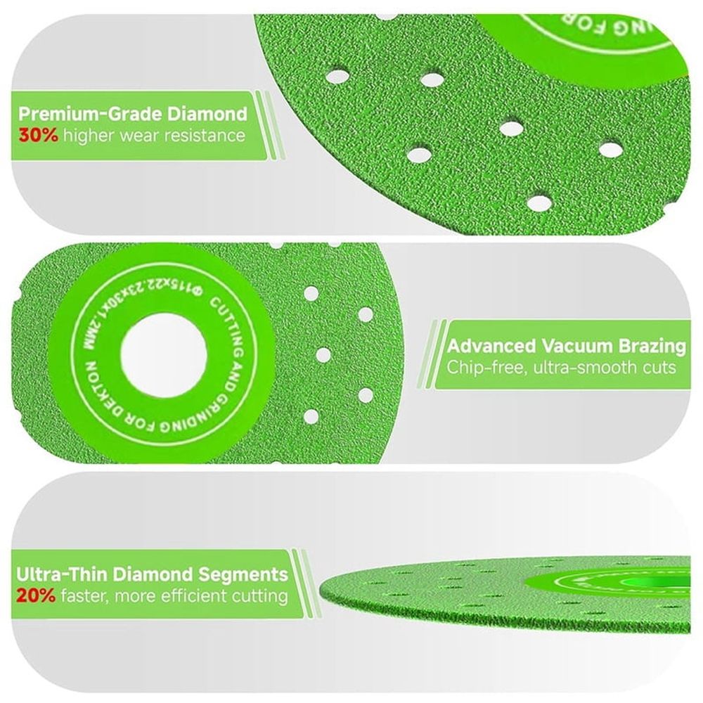 4-1/2" Tile Cutting Disc for Angle Grinder, Porcelain/Glass/Ceramic//Marble, 7/8" Arbor-6 Pack