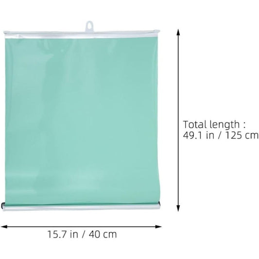 Suction Green 40x125cm Blackout PVC Roller Shade with Metal Cup for Bedrooms and Apartments