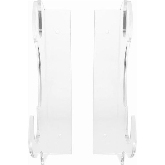 2Pcs Acrylic Display Rack Wall Mount Two Layer with Screws for Wands Collectibles Transparent