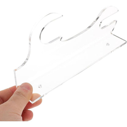 2Pcs Acrylic Display Rack Wall Mount Two Layer with Screws for Wands Collectibles Transparent
