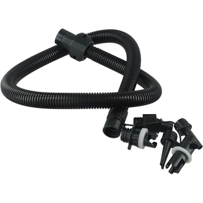 Inflatable Air Hose Nozzle Kit with 6 Sizes for Electric Air Pumps 20PSI, Compatible with HT-781 HT-782 HT-790 HT-792, for Kayak, Paddle Board, Boat, and Water Sports Accessories, Black 3.3ft