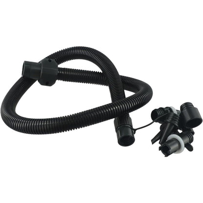 Inflatable Air Hose Nozzle Kit with 6 Sizes for Electric Air Pumps 20PSI, Compatible with HT-781 HT-782 HT-790 HT-792, for Kayak, Paddle Board, Boat, and Water Sports Accessories, Black 3.3ft