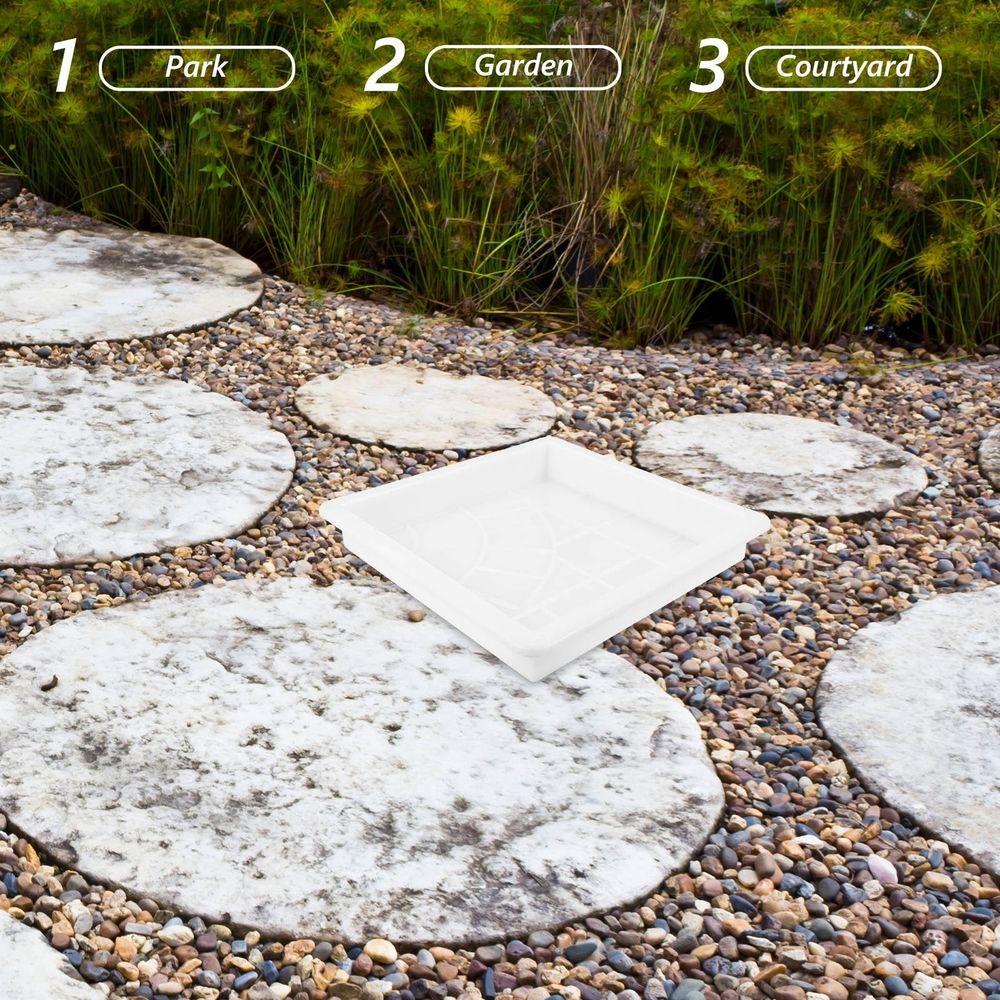 Durable White Polypropylene Concrete Mold for Pathway Stones with Convenient Brick Template
