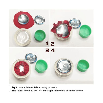 Cover Button Kit with 5 Different Size Buttons & Tools, DIY Fabric Maker, 100 Sets Tools