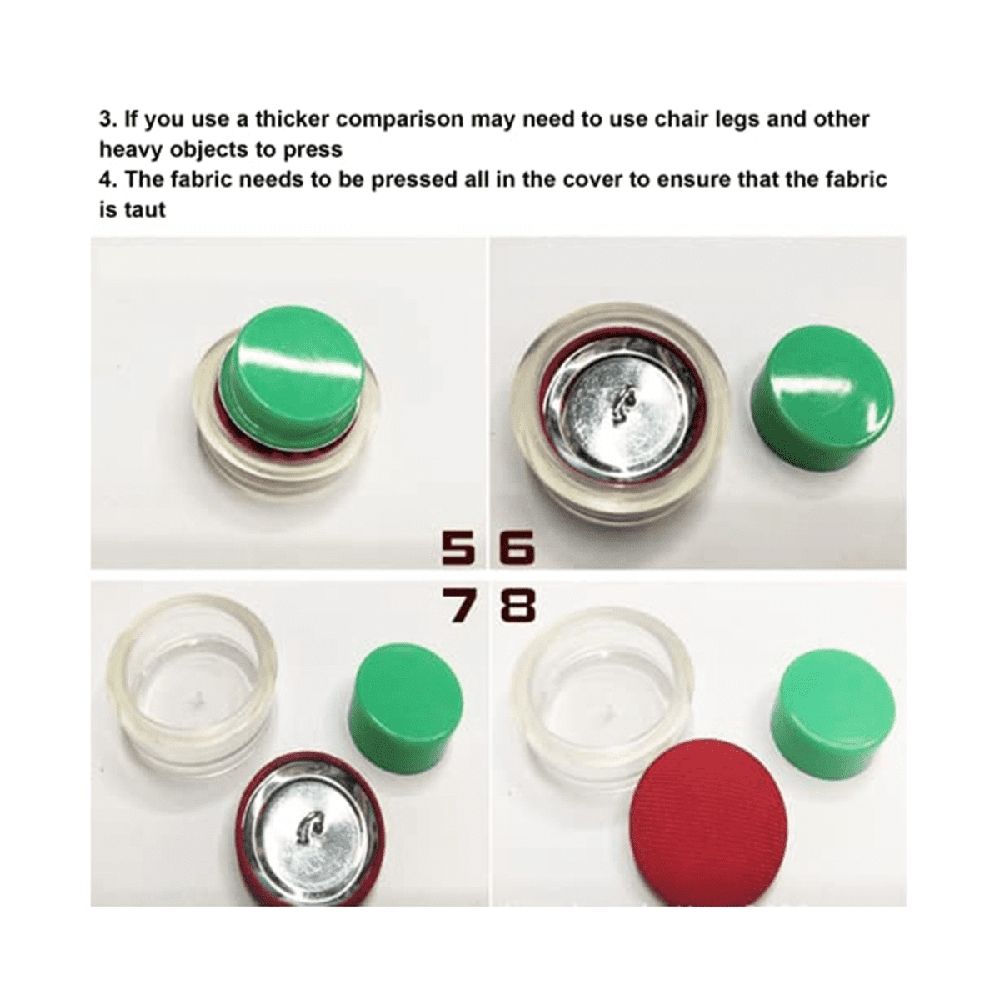 Cover Button Kit with 5 Different Size Buttons & Tools, DIY Fabric Maker, 100 Sets Tools
