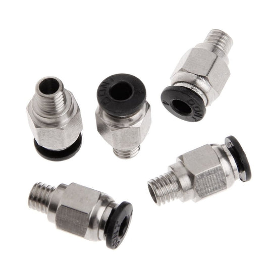 5 Pcs PC4-M6 Male Thread Straight Pneumatic Fitting Coupler Connector Air Line Fittings for 4mm PTFE Tube Durable
