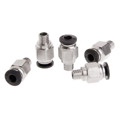 5 Pcs PC4-M6 Male Thread Straight Pneumatic Fitting Coupler Connector Air Line Fittings for 4mm PTFE Tube Durable