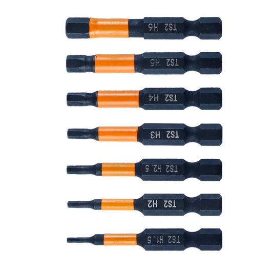 6/7Pcs Impact Hex Head Allen Wrench Drill Bit Set 1/4inch Impact Hex Shank Steel Hex Bit Set Allen Key Screwdriver Bit