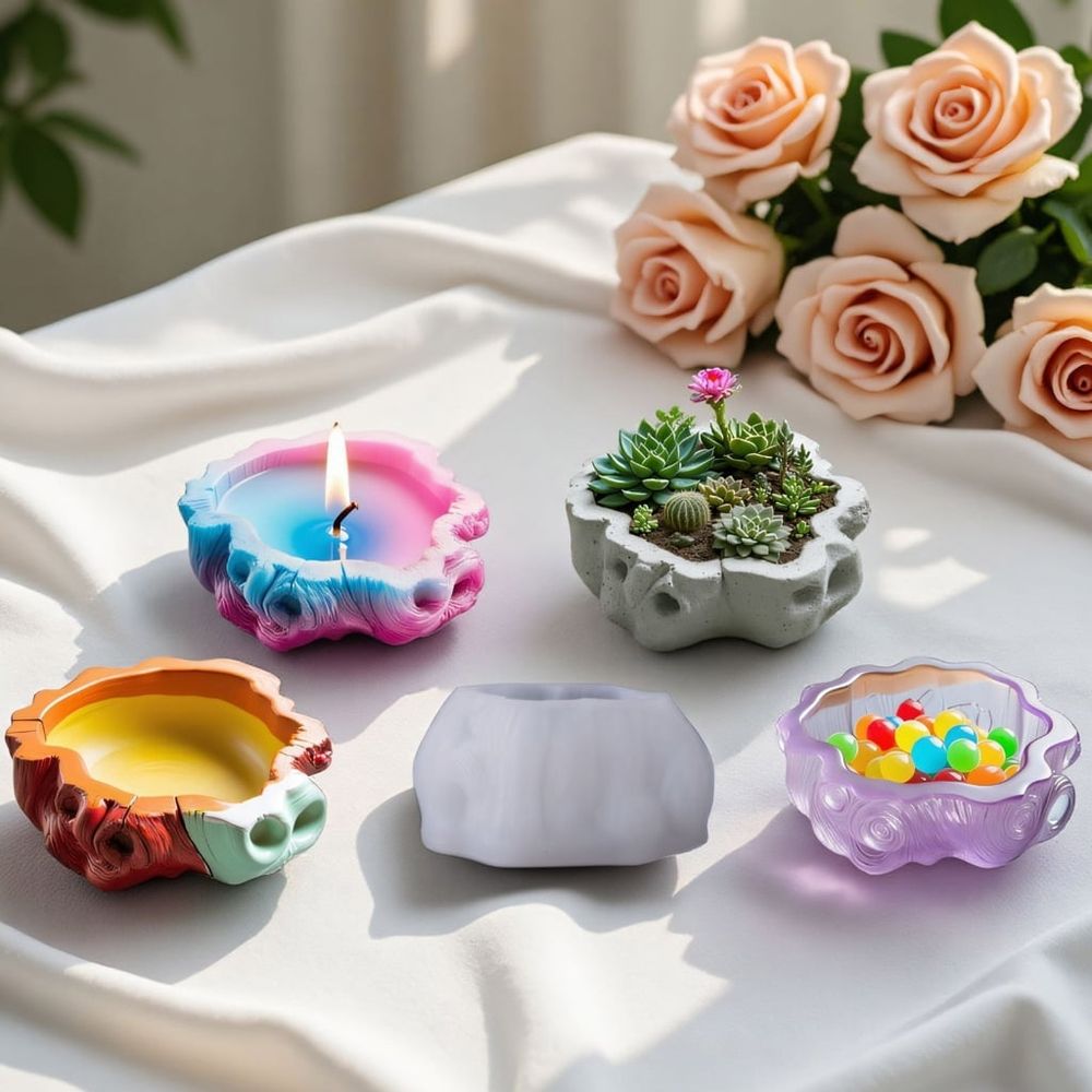 Flexible Silicone Resin Mold For Creative Cement Concrete Projects And Artistic Home Gifts
