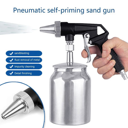 Aluminum Air Type Sandblasters Practical Sandblasting Tool With 1000ml Capacity For Various Surfaces Treatments