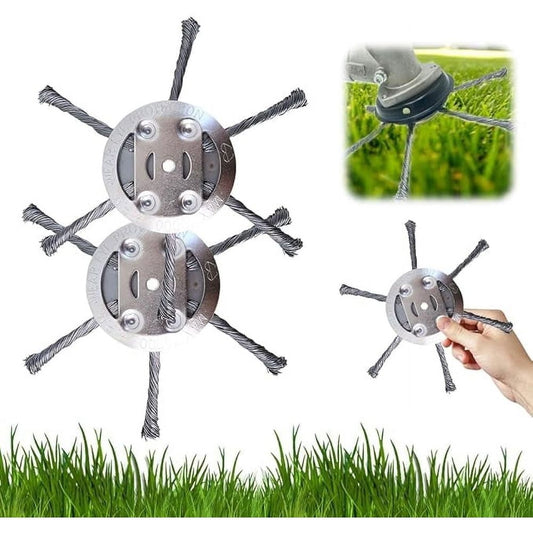 Universal Steel Wire Trimmer Head for Weed Eater, String Trimmer Replacement Head, Rotary Brush Cutter Trimmer Head, Unbreakable Weeds Blade Cutter for Gardening Lawnmower 2pc