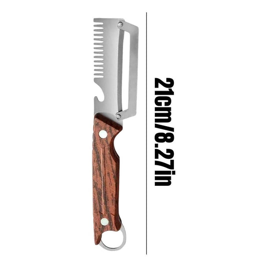 Stainless Steel 2-in-1 Bottle Opener and Vegetable Peeler Multi-Functional Kitchen Tool with Hanging Ring Handle 8.27 Inches Long Silver Color Manual Peeling Device