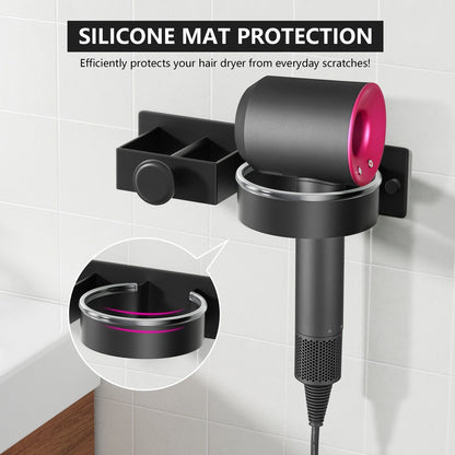 Hairdryer Holder Wall Mounted Hair Straightener Holder, Blow Dryer Holder, aluminum alloy Hair Tool Organizer for Straighteners, Hair Dryer, Brush, Curling Iron