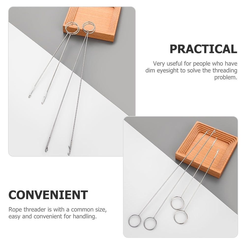 2Pcs Metal Drawstring Threader Tool for Rope Sewing Flexible Thread Guide Convenient Threading