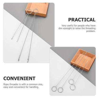 2Pcs Metal Drawstring Threader Tool for Rope Sewing Flexible Thread Guide Convenient Threading
