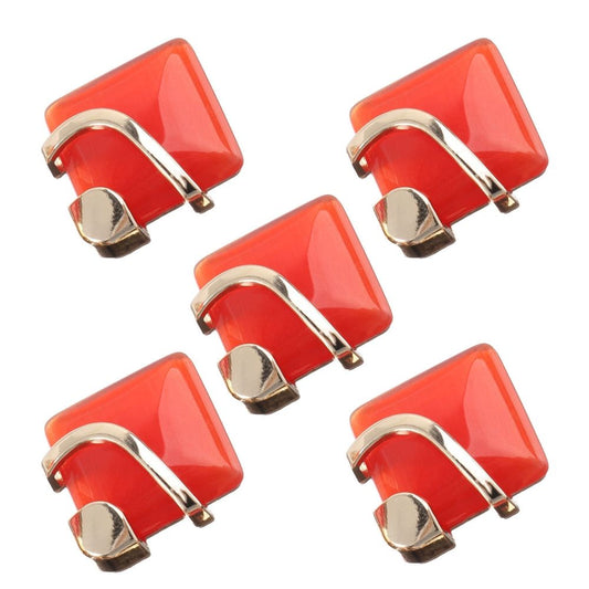 5Pcs Red Metal Button Set for Woolen Coat Clothes Accessories with Fine Workmanship