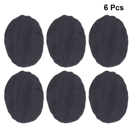 6-Pack Black Stretchable Earphone Covers with Soft Knit Fabric, Comfortable Protective Ear Pad Replacements for Headphones