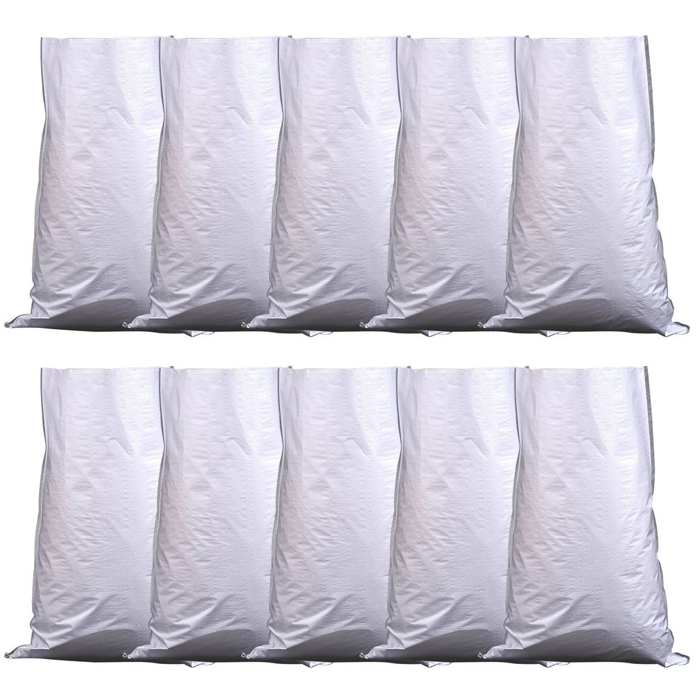 Heavy Duty Sand Bags Thick White Plastic Film Woven Bag Flooding Sandbag Protection Packaging 17x30in