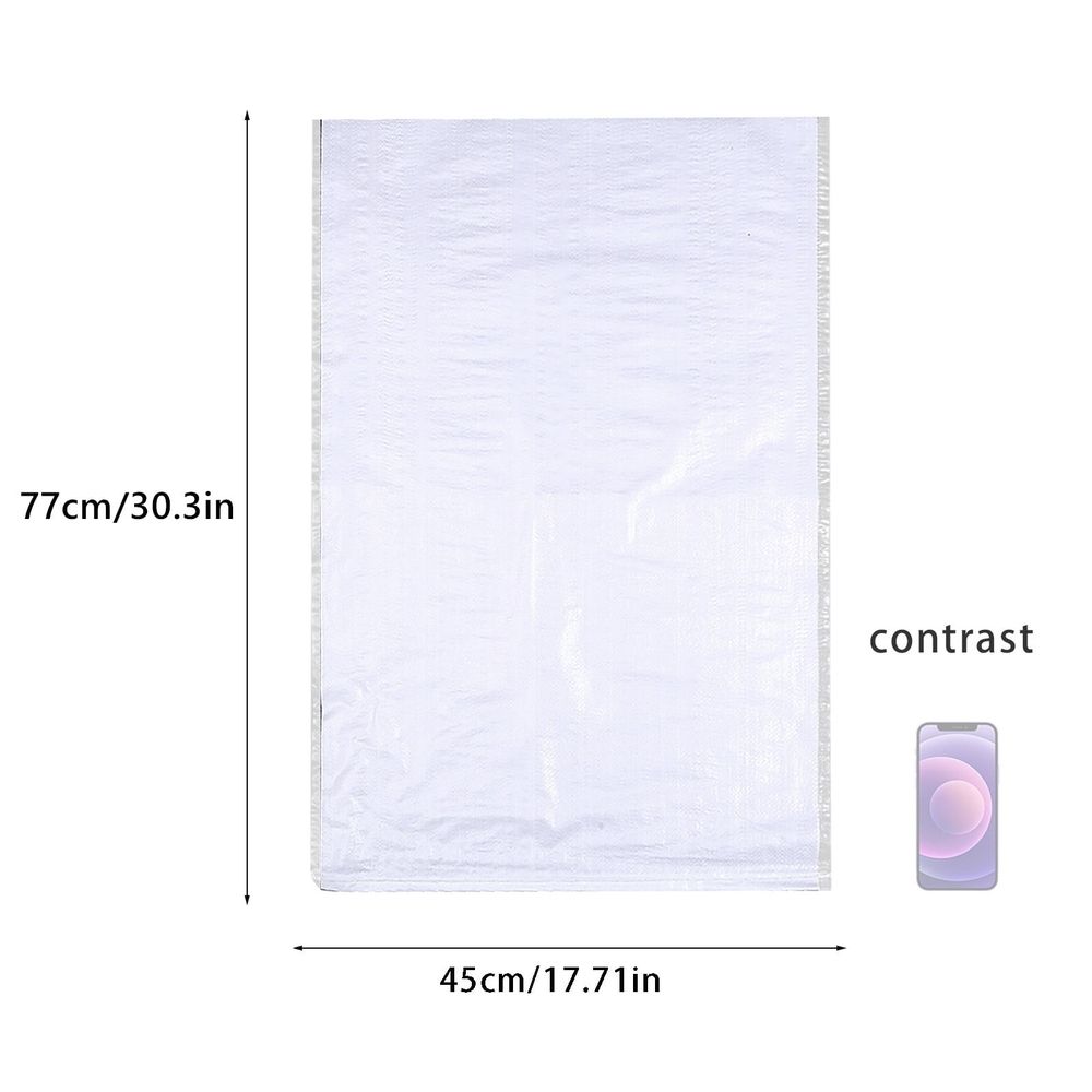 Heavy Duty Sand Bags Thick White Plastic Film Woven Bag Flooding Sandbag Protection Packaging 17x30in