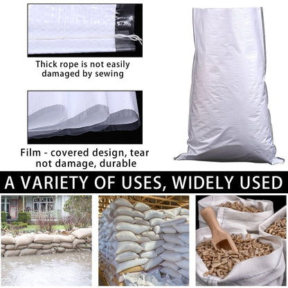Heavy Duty Sand Bags Thick White Plastic Film Woven Bag Flooding Sandbag Protection Packaging 17x30in