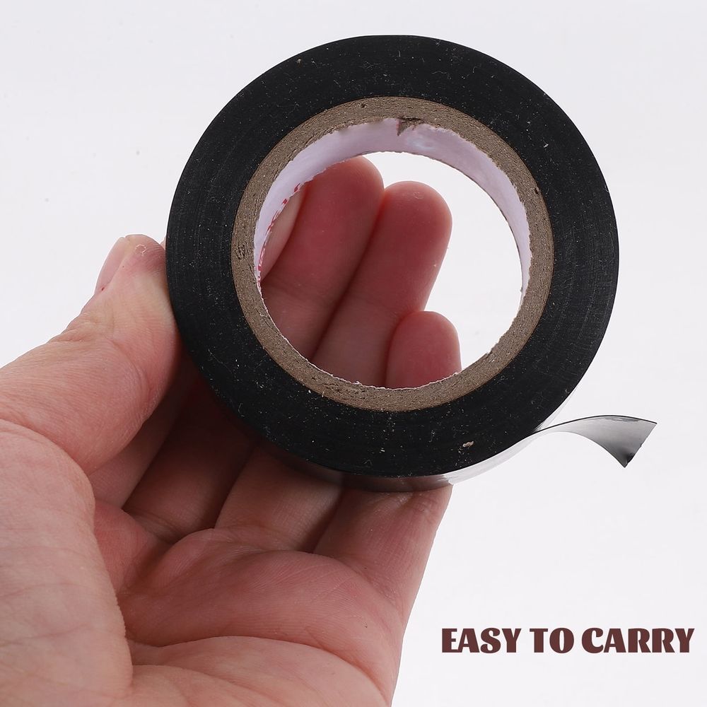 Black Electrical Insulation Tape 5-Pack PVC Adhesive Tape for Industrial, Electrical, and Home Applications