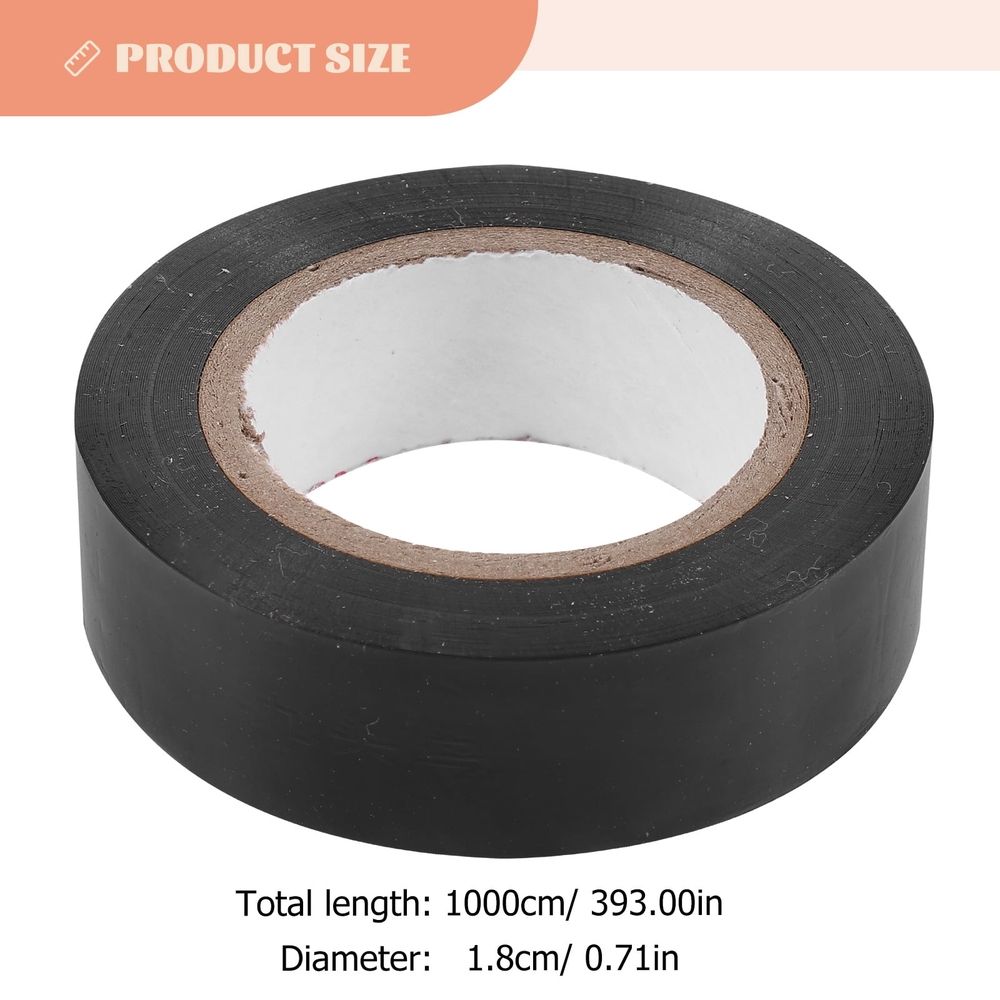 Black Electrical Insulation Tape 5-Pack PVC Adhesive Tape for Industrial, Electrical, and Home Applications