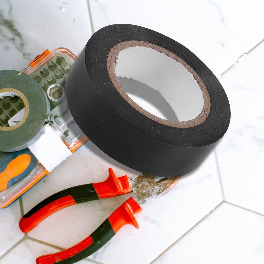 Black Electrical Insulation Tape 5-Pack PVC Adhesive Tape for Industrial, Electrical, and Home Applications