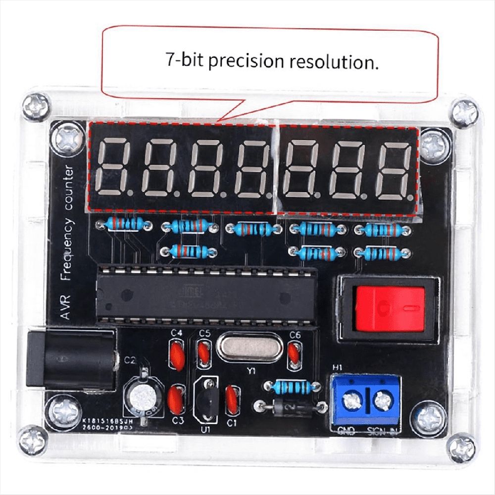 Frequency Meter,10MHz Frequency Meter DIY Kit Frequency Counter AVR Frequency with Shell Counter 0.000 001Hz Resolution