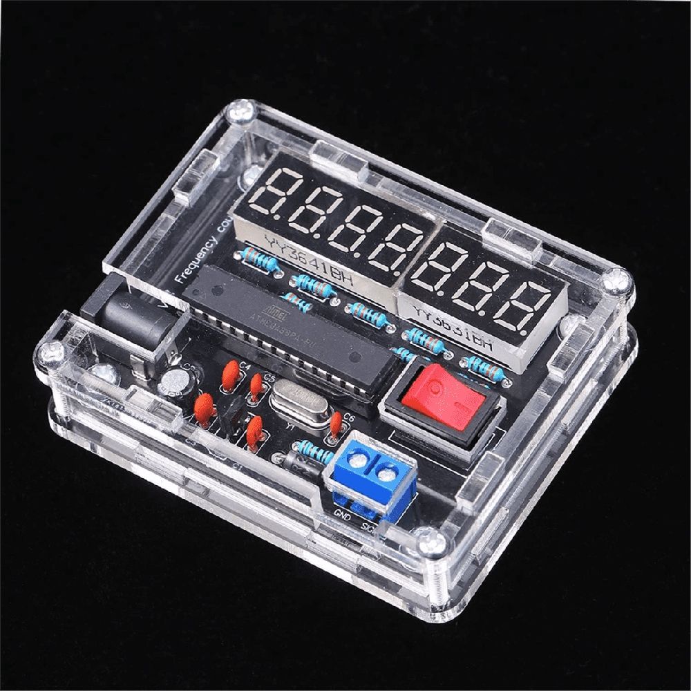 Frequency Meter,10MHz Frequency Meter DIY Kit Frequency Counter AVR Frequency with Shell Counter 0.000 001Hz Resolution