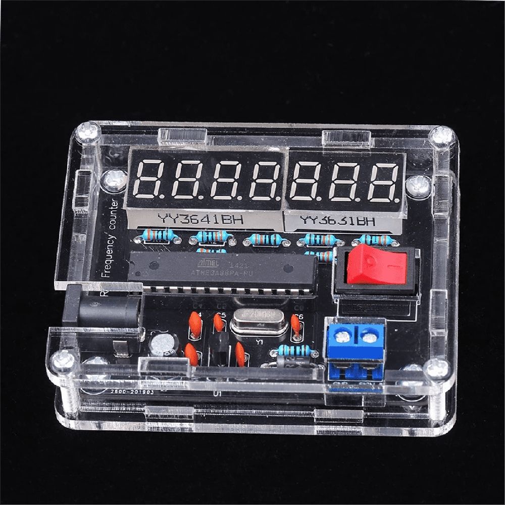 Frequency Meter,10MHz Frequency Meter DIY Kit Frequency Counter AVR Frequency with Shell Counter 0.000 001Hz Resolution