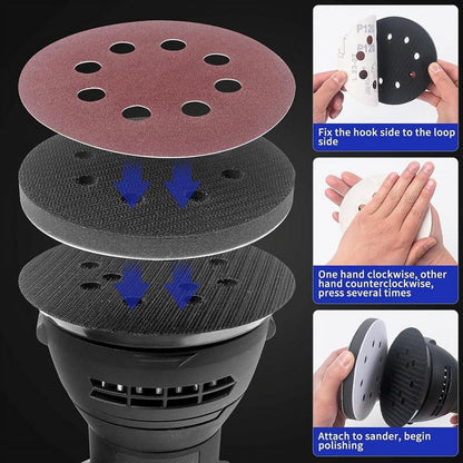 4 Pack Foam Sanding Pads for Orbital Sander, 5 Inch 8 Holes Orbital Sander Foam Pad