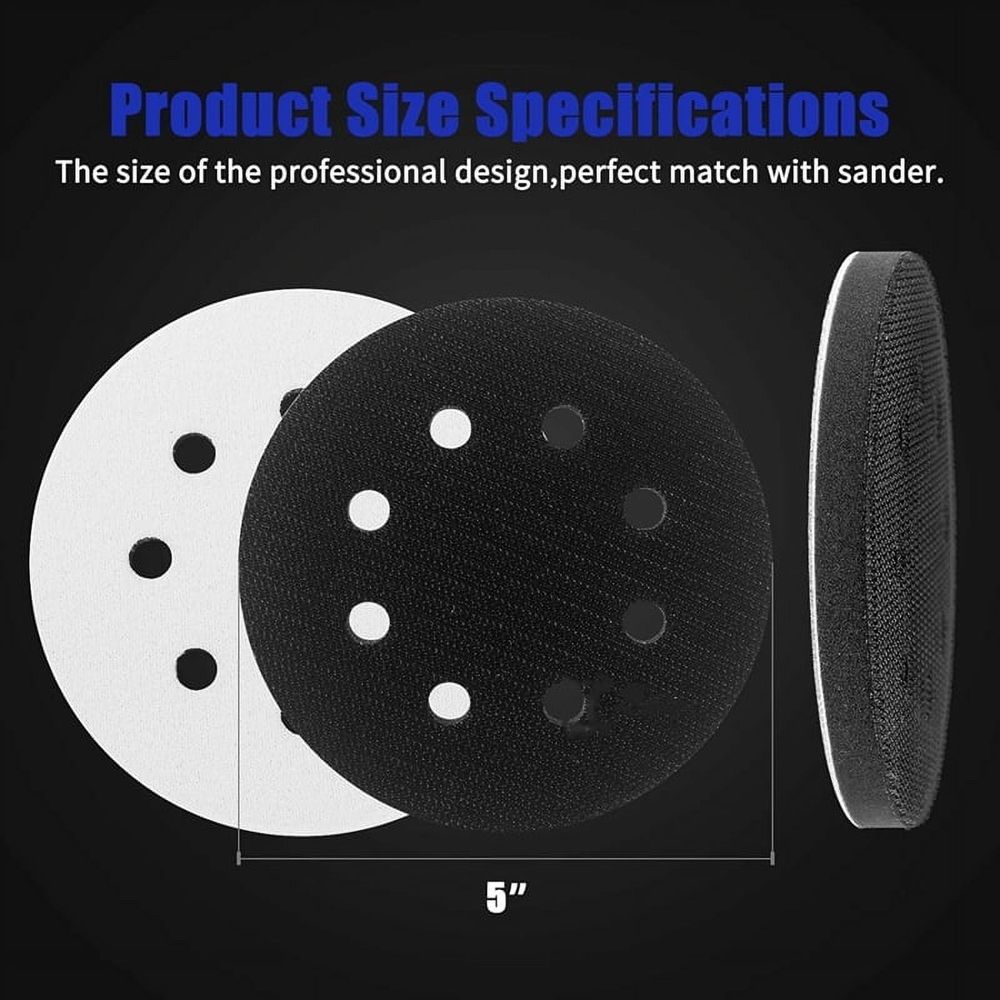 4 Pack Foam Sanding Pads for Orbital Sander, 5 Inch 8 Holes Orbital Sander Foam Pad
