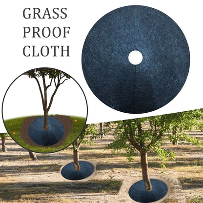 Tree Barrier Mat, Tree Protection Weed Block Mulch, 24.4 In Non-Woven Garden Barrier Fabric Mulch Ring Tree Protector(Black, 5Pcs)