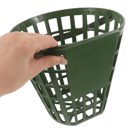 Portable Golf Ball Tote in Green High Strength Plastic for Driving Range Use