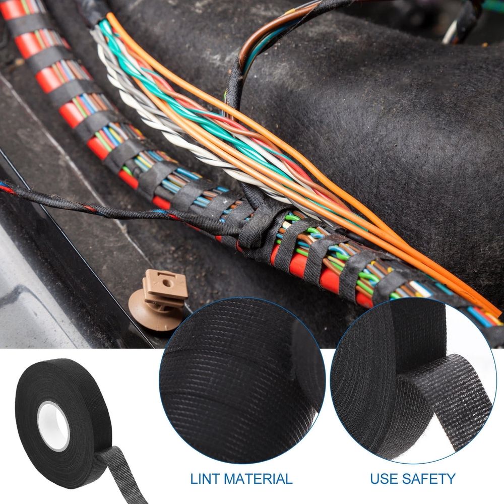 3Pcs Wire Loom Harness Tape Black Heavy Duty for Home Wiring