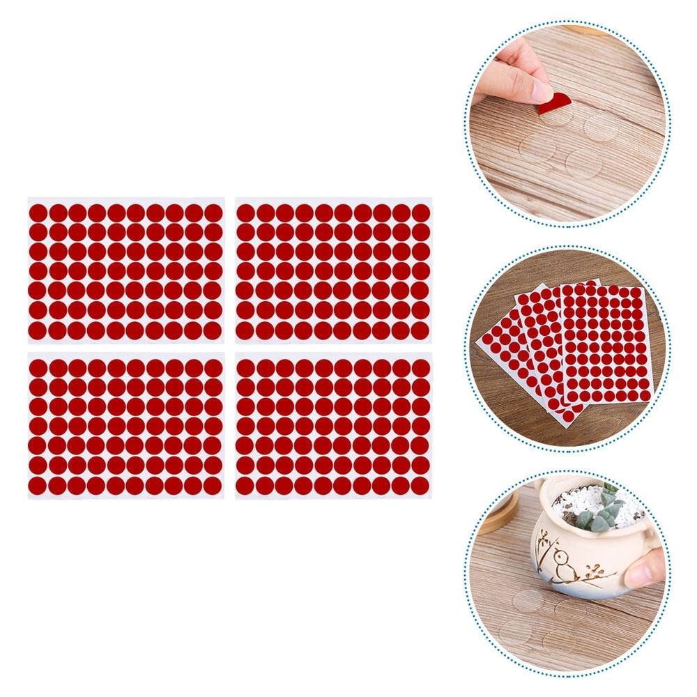 280Pcs Red Double Sided Adhesive Tape Sticker Waterproof Transparent Pads for Photo Frames