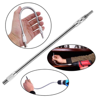 Metal Universal Flexible Shaft Flexible Extension Drill Bit for Hand Ratchet Screwdriver 150mm-400mm Silver