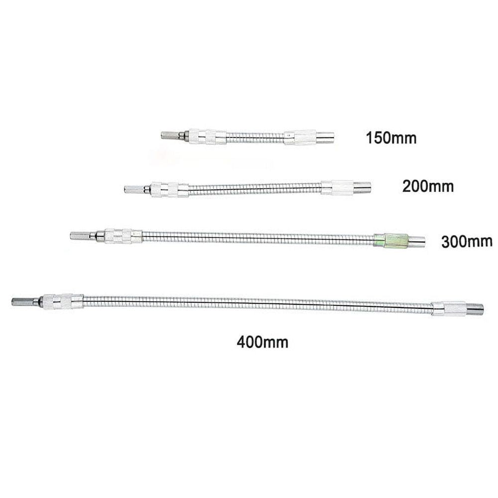 Metal Universal Flexible Shaft Flexible Extension Drill Bit for Hand Ratchet Screwdriver 150mm-400mm Silver