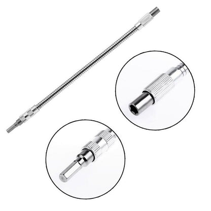 Metal Universal Flexible Shaft Flexible Extension Drill Bit for Hand Ratchet Screwdriver 150mm-400mm Silver