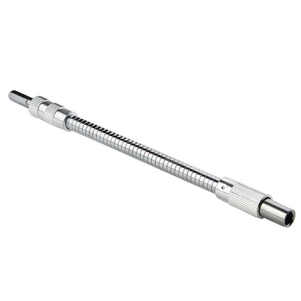 Metal Universal Flexible Shaft Flexible Extension Drill Bit for Hand Ratchet Screwdriver 150mm-400mm Silver