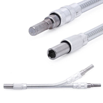 Metal Universal Flexible Shaft Flexible Extension Drill Bit for Hand Ratchet Screwdriver 150mm-400mm Silver