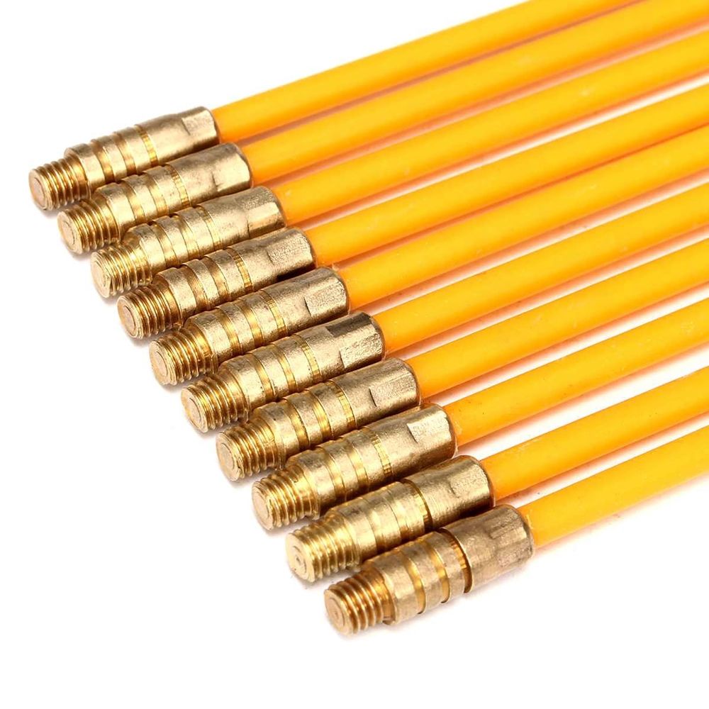 10 Pcs Fiberglass Rods Connection Wires Cables Under Floorboards Orange