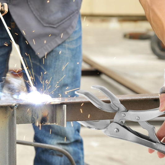 Adjustable Locking Welding Pliers Plated Silver Steel for Riveting ering