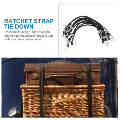 Bungee Cords with Hooks Black for Outdoor Use 10Pcs 9In